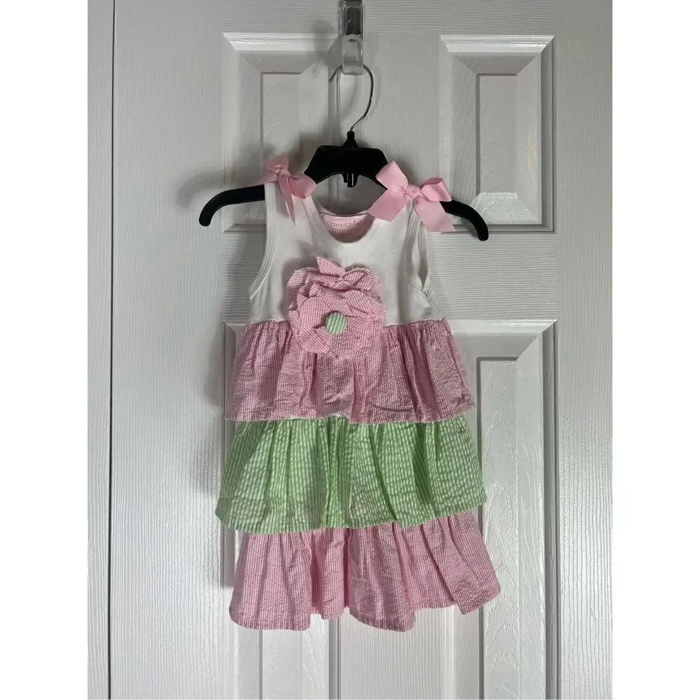 Mudpie Girls Ruffle Layer Dress Size 12m